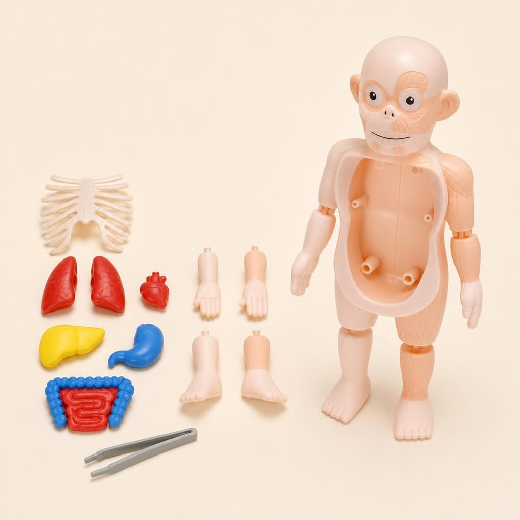Muñeco de anatomía con todas sus piezas